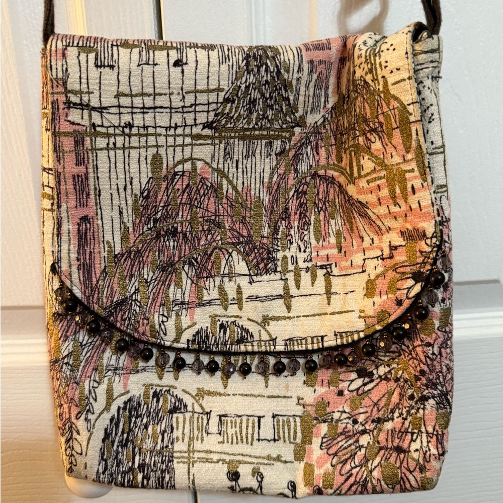Vintique Designs Black and Cream Patterned Bag